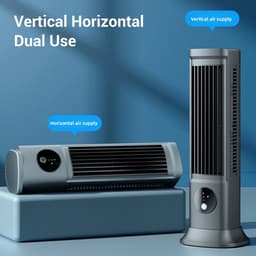 Torenventilator Bladloos - Staande Ventilator - Stille Koeling - USB C Oplaadbaar - 31.5 x 12 x 11 cm - Spacegrijs — thumbnail 4