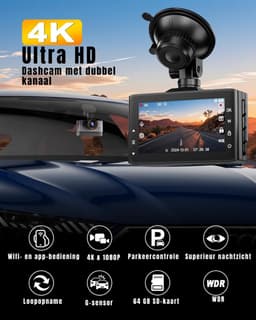 TIM® Dashcam Voor en Achter - Dashcam - Parkeermonitor - Zwart - 4cm x 9cm x 6cm — thumbnail 5