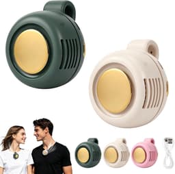 2 Stuks Mini Ventilator - Draadloze Ventilator - Clip-On Ventilator - ventilator kinderwagen - Nekventilator - Oplaadbare USB Ventilator - Portable Clip Fan - USB Oplaadbare Stille Bladeless Ventilatoren - Voor Buiten, Auto, Werk,Camping - Wit, Groen — thumbnail 1