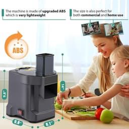 Elektrische Groentesnijder - Keukenmachine Dicer - Snel Ingrediënten Verwerken - 3-in-1 Functionaliteit - 25x20x35 cm - Zilver — thumbnail 5