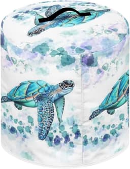 Apparaat Beschermhoes - Keukenmachine Cover - Apparaten Schoon Houden - Met Voorvak - Universele Maten - Zeeschildpad Blauw — thumbnail 4