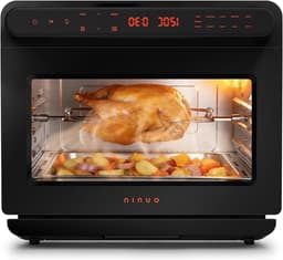Multifunctionele Airfryer Oven - Heteluchtfriteuse Mini-oven - Gezond Koken - Stoom en Hetelucht - 12 Liter - Zwart — thumbnail 1
