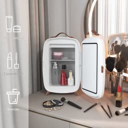Mini Koelkast - Skincare Koelkast - Cosmetica Koelkast-Kleine Koelkast – 6 Liter – Koelfunctie – Draagbaar - Compact - Voor Slaapkamer - 24,3cm- 1 Stuk-Wit — thumbnail 4