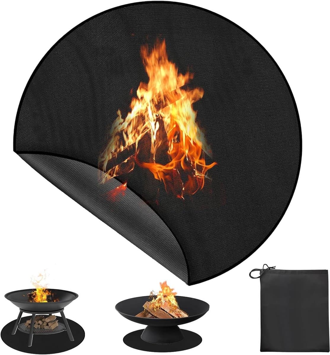 Vuurvaste BBQ Mat voor Onder de Grill, Beschermende Vloermat voor Open Haard en Kookplek, Ideaal voor Barbecue en Kamperen, 48 Inch Groot — afbeelding 1