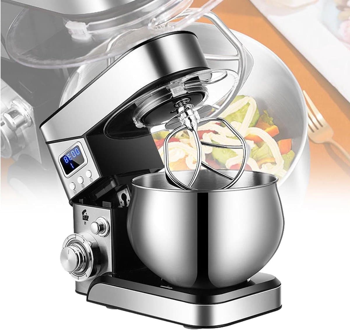 Keukenmixer - Standmixer Deegmixer - Bakken en Mixen - Stille Motor - 5.5 Liter - RVS — afbeelding 1