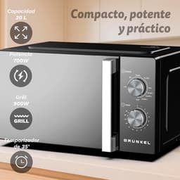 Magnetron met Grill - Oven Combimagnetron - Snel Eten Bereiden - Met Grillfunctie - 20 liter - Zwart — thumbnail 4
