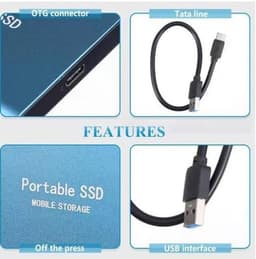 Externe SSD-harde schijf - Draagbare opslag - Bestanden Opslaan - Plug-and-play gebruik - 1 TB - Blauw — thumbnail 5