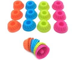 Kleine Mini Turban Mold voor Bakken - 24 Stuks Silicone Bakvormen voor Pompoen Mini Cakes, Pudding en Jelly