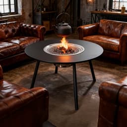 BBQ Picknicktafel met Grill – Rond Draagbaar Barbecue Tafel 58x46 cm — thumbnail 4