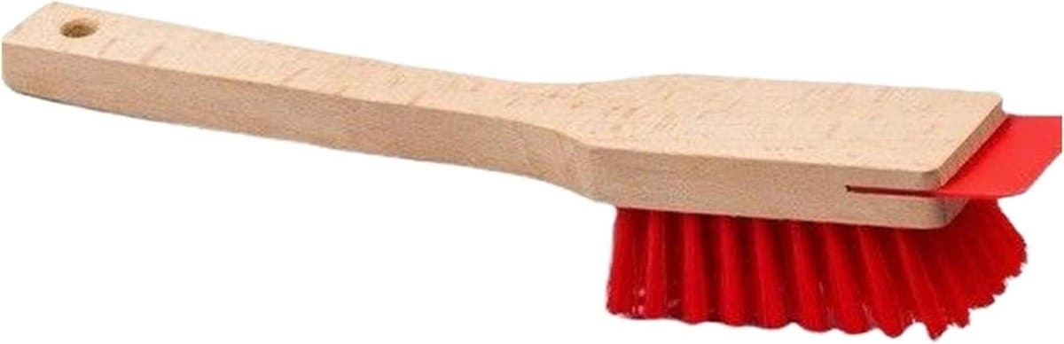 Grasmaaier Schraper - Onderhoudsborstel Gazon - Gazon Onderhoud - Roestvrij Metaal - 40 cm - Houten Borstel — afbeelding 1