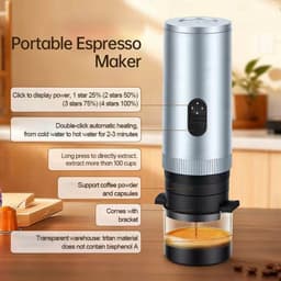 Torngat NomadBrew Pro - 3-in-1 Zelfverwarmende Draagbare Espressomachine 20 Bar - Premium Reis Koffiezetapparaat, Koffie Apparaat en Koffie Machine voor Auto, Camping, Camper en Onderweg - Voor Gemalen Koffie, NS en DG Capsules - 7800mAh - Zilver — thumbnail 4