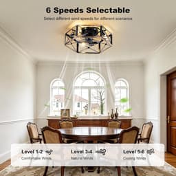 Equivera Plafonniere met Ventilator - Plafondventilator - Plafondventilator Afstandsbediening - Plafondventilator Slaapkamer - Plafond Ventilator met Verlichting - Plafondlamp - Plafonniere - Ideaal voor in uw slaapkamer! — thumbnail 4