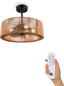 Fantiluxe - Wilma - Plafondventilator met verlichting - Hout - Ø61cm - Afstandsbediening - Met lamp - Plafond ventilator - Slaapkamer — thumbnail 1