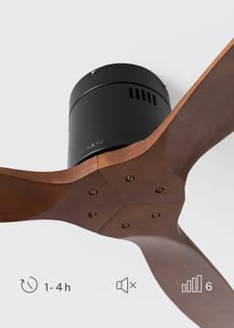 CREATE - Plafondventilator silent 100% hout 40W (Ø112cm) - Geen licht - WIFI + Afstandsbediening - 6 snelheden - Programmeerbaar - WIND CALM NATURAL WOOD — thumbnail 3