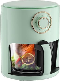 Airfryer met Glas - Friteuse Oven - Gezond Bakken - Transparante Kuip - 5L - Zwart — thumbnail 1