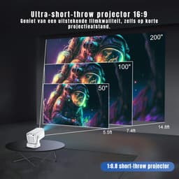 AHD® Mini beamers - Projector - Mini beamer - Wit - 20cm x 11cm x 10cm — thumbnail 3