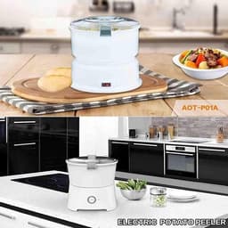Elektrische Aardappelschilmachine - Groente Droger - Snel Schillen - Eénknopsbediening - 1 kg capaciteit - Zwart — thumbnail 5