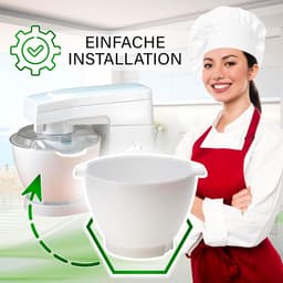 Keukenmachine Kom - Mixer Bak - Culinair Bereiden - Met Handvat - 67 Liter - Zilverkleurig — thumbnail 2