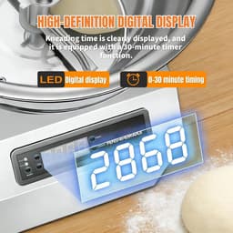 Deegmachine Elektrisch - Brood Mixer - Deeg Bereiden - Krachtige Aluminium Motor - 8kg Capaciteit - Zilver — thumbnail 2