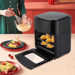 Heteluchtfriteuse XXL - Airfryer Oven - Gezond Frituren - Touchscreen Bediening - 15 Liter - Zwart — thumbnail 2