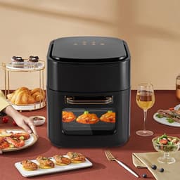 Heteluchtfriteuse XXL - Airfryer Oven - Gezond Frituren - Touchscreen Bediening - 15 Liter - Zwart — thumbnail 4