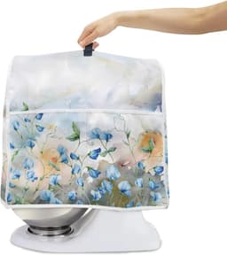 Mixerhoes - Keukenmachine beschermhoes - Keuken Organisatie - Stijlvol Bloemendessin - Groot Formaat - Blauw Marmer — thumbnail 4