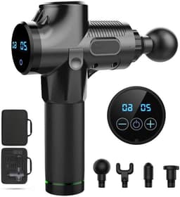 Spier Stimulator - Massage Gun - Herstel Spieren - Vier Verschillende Koppen - 12mm Amplitude - Zwart — thumbnail 1