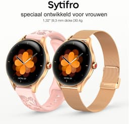 SYTIFRO smartwatch dames -smartwatch met 3D bolvormig glas - horloge dames 1.32" AMOLED 60Hz - 300 mAh (7 dagen) horloge - 130+ sportmodes & 2 jaar garantie — thumbnail 5