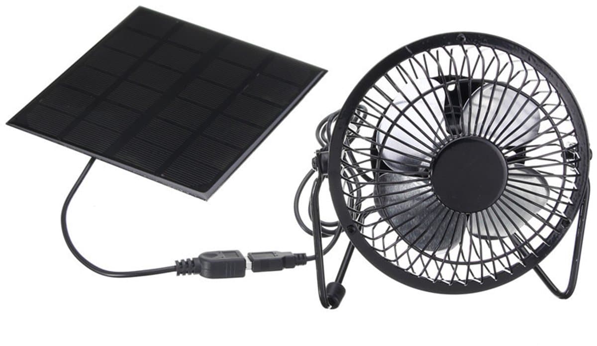 5W USB Zonnepaneel Bureauventilator, Klein Buitenmodel, Geschikt voor Huis, Bureau & Laptop — afbeelding 1
