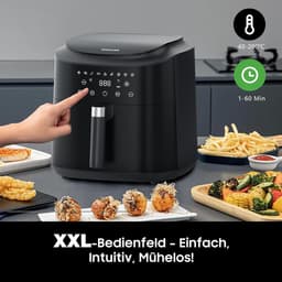 Heteluchtfriteuse XXL - Airfryer Keuken - Gezinsmaaltijden Bereiden - 9 Liter Capaciteit - 2350 Watt - Zwart — thumbnail 5
