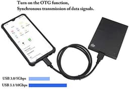 Datakabel - Type-C naar Micro B - Opslag Uitbreiden - 5Gbps Supersnel - 1 Meter - Zwart — thumbnail 2