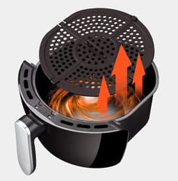 Heteluchtfriteuse - Airfryer Mini - Gezond Koken - 8 Liter Capaciteit - Touchscreen Bediening - Zwart — thumbnail 3