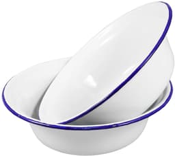 Dailygoods- Soepschalen 2-delig - Emaille - Makkelijk te reinigen - Geschikt voor rijst/pasta/groenten - Duurzaam - Ideaal voor familie/restaurant - Mengkom — thumbnail 1