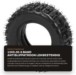 Dailygoods- Motorband 13x5.00-6 Lekbestendig - Binnenband 3.5/4.0-6 - Antislippatroon - Geschikt voor ATV/Quad - Hoogwaardig rubber - Geschikt voor langeafstandsraces - Buitenband — thumbnail 1