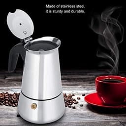 Draagbare RVS Koffiepot Moka Espresso Maker Mocha Pot Ideaal voor Thuis Kamperen & Reizen (100ml) — thumbnail 4