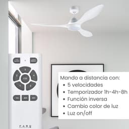 Plafondventilator met Licht - Ventilator met Lamp - Kamers Koelen - DC Motor - 17.6 m2 - Wit — thumbnail 3