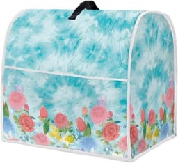 Mixer Deksel - Keukenhulp Cover - Keuken Decoratie - Stofvrije Bescherming - 6-8 Quarts - Blauw Tie Dye Bloemen — thumbnail 1