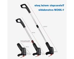 Accu-snoerloze grastrimmer, elektrische grasmaaier Handheld draadloze draadafsnijder Grasmaaier met telescopisch handvat voor tuin Home Garden Draagbaar en duurzaam