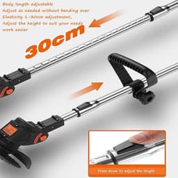 Elektrische grasmaaier - Draadloze trimmer - Gazon onderhoud - Opvouwbaar ontwerp - 100 mm snijbreedte - Zwart — thumbnail 5