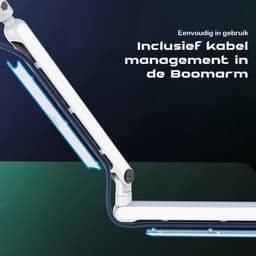 FIFINE TAM8 XLR - USB / XLR Studio microfoon - Flexibele Arm ( BM88 ) - Met kabelgoot - Geschikt voor PC/PS4/PS5 - RGB - Podcast - Gaming - Streaming - Wit — thumbnail 3
