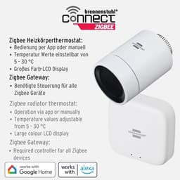 Slimme Radiatorthermostaat Set - Verwarmingsthermostaat App Bediening - Energie Besparen - Inclusief Zigbee Gateway - 5-30°C Instelbaar - Wit — thumbnail 4