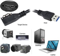 USB 3.0 Micro B Kabel met Schroefbevestiging voor Industriële Camera en Externe Harde Schijf (5m) — thumbnail 5