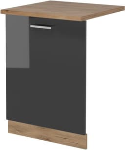 Vaatwasserfrontpaneel - Deurpaneel Vaatwasser - Keuken Integratie - R-Line Stijl - 60 cm breed - Antraciet Hoogglans — thumbnail 1