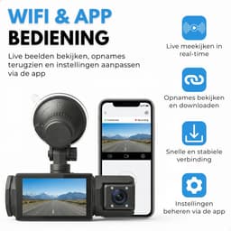 Boncy® Dashcam Voor Auto - 3 Kanalen Voor, Achter en Binnen Camera - 1080P Full HD - Dual Dashcams Met Achteruitrijcamera en Parkeermodus - Met Wifi & App - G-Sensor - Nachtzicht - Loop Recording - 170 Graden Kijkhoek — thumbnail 2