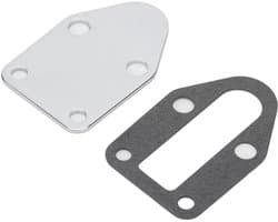 Brandstofpompafdekplaat, zonder gaten, roestvrij staal, geschikt voor Chevrolet small-block V8-motor uit 1955-2000.