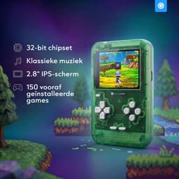Retro Arcade Spelcomputer - Game Console - 150 Spellen - Mini Speelcomputer met Spelletjes - Handheld voor Vakantie - Onderweg in de Auto - Cadeau Jongens en Meisjes - voor Kinderen Leeftijd 3, 4, 5, 6, 7, 8, 9, 10, 11, 12, 13+ - Silvergear - Groen — thumbnail 4