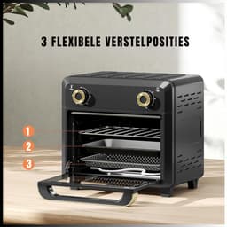 RVV® Heteluchtoven - Oven - Airfryer Oven - 23 Liter - Zwart - 32cm x 28cm x 30cm — thumbnail 4