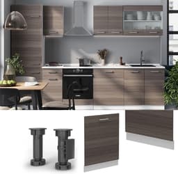 Vaatwasserfrontpaneel - Keukenpaneel Meubel - Keuken Integratie - Moderne R-Lijn - 60 cm Breed - Edel Grijs — thumbnail 3
