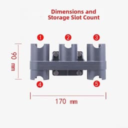 Stofzuiger Opslag - Wandhouder Beugel - Accessoires Netjes - Zonder Boren - 17 x 8 cm - Grijs — thumbnail 2