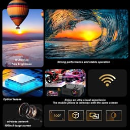 aladdien - Mini Projector - Draagbare Video Projector met WiFi en Bluetooth - HD 1080P - Compact Formaat - Videoprojector voor Thuisgebruik - Ideaal... — thumbnail 3